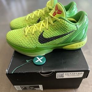 Kobe 6 Protro Grinch Green Apple 7.5 Authentic